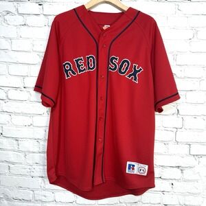 Vintage 90s Russell‎ Athletic Boston Red Sox Baseball Jersey XXL Red Sewn MLB
